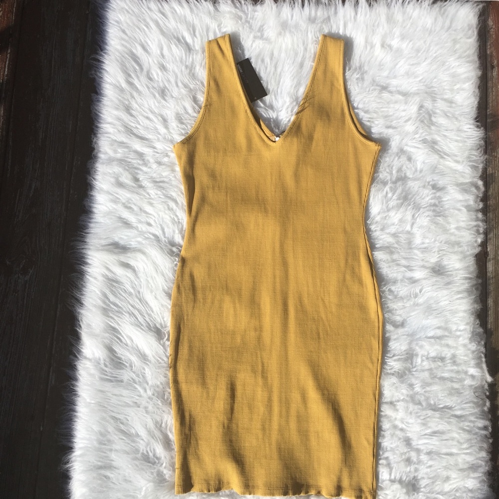 Fashion Nova Averie Dress- Mustard - Picture 5 of 6